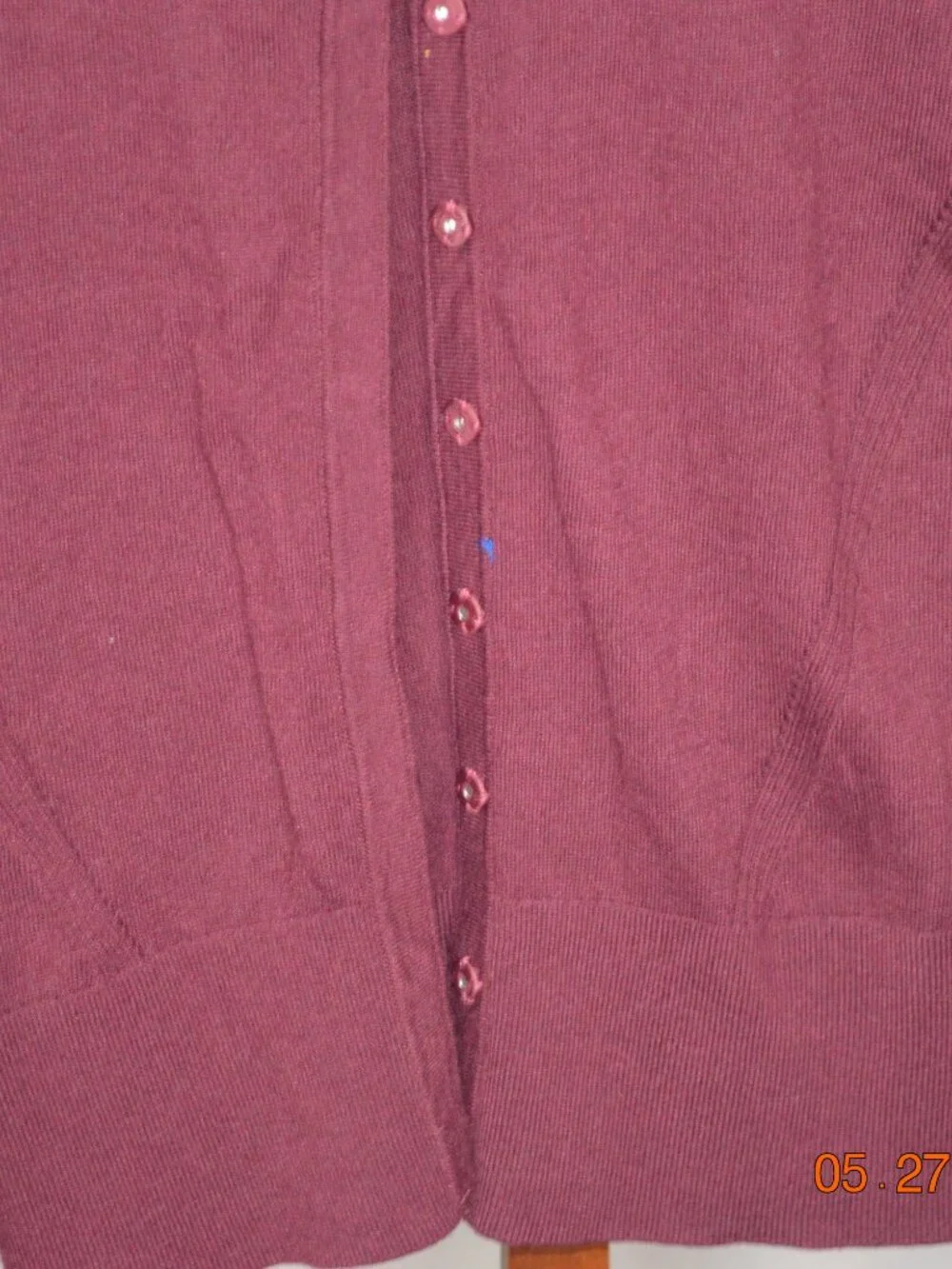 White House Black Market Women’s Large Burgundy Button Down Cardigan